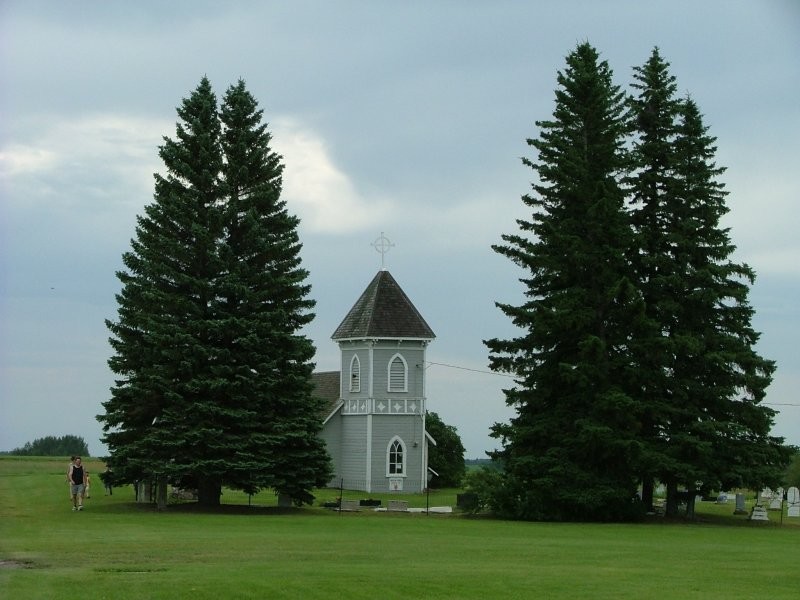 Cannington Manor Provincial Historic Park - All Saints Anglican Church, built in 1885, is still used today.