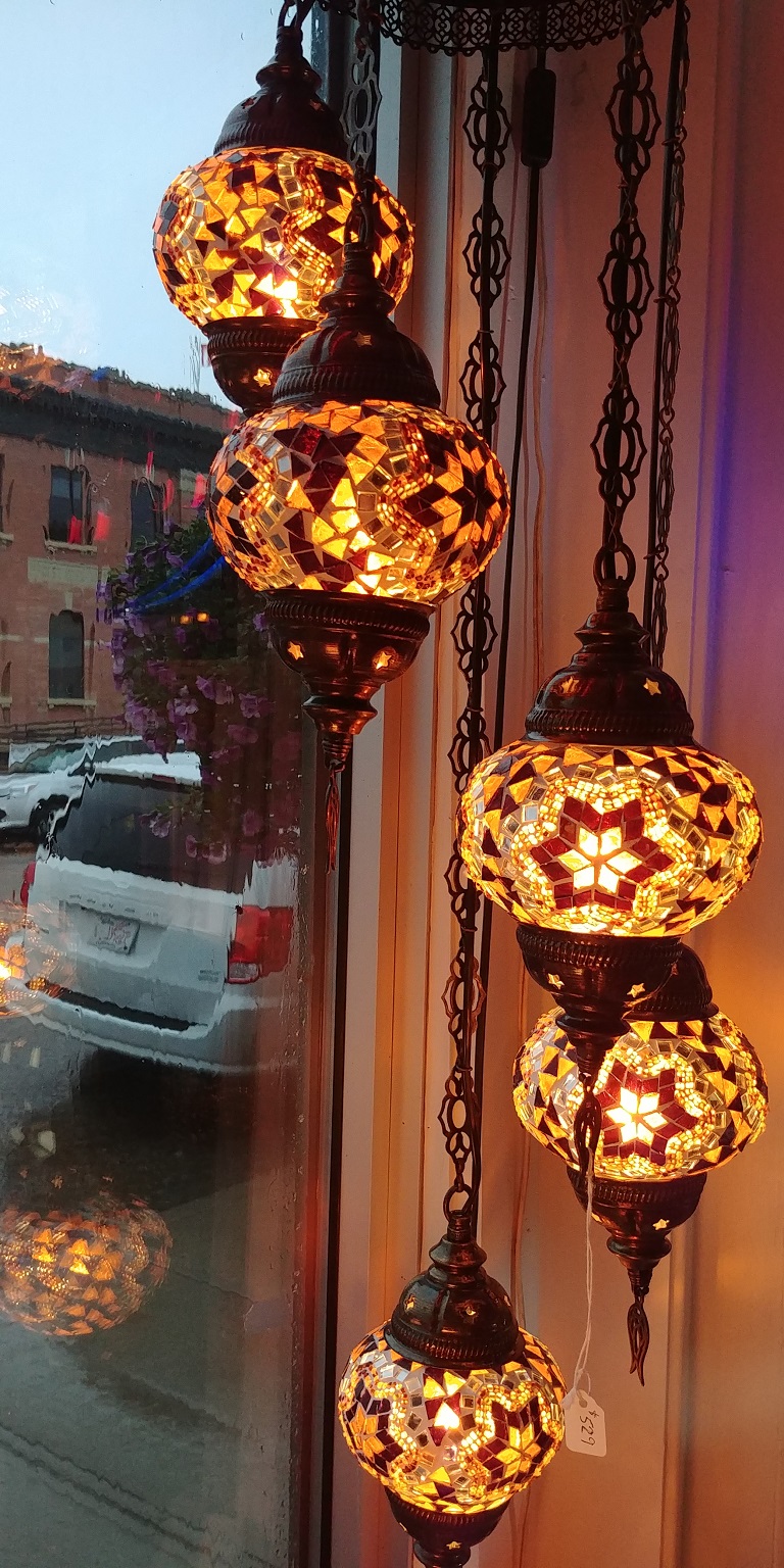 Broken Spoke Fine Art Gallery & Gift Shop has an assortment of Turkish Lamps to choose from.
