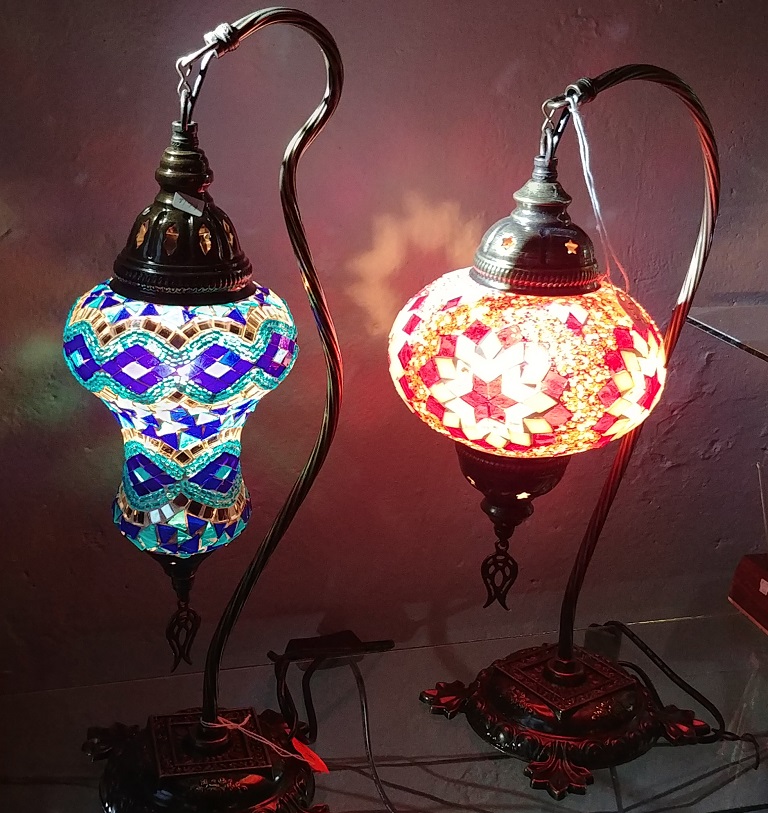 Broken Spoke Fine Art Gallery & Gift Shop has an assortment of Turkish Lamps to choose from.