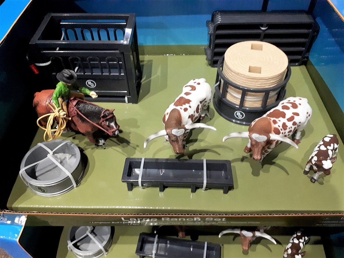 Cowtown Kids Toy & Candy - check out the large selection of farm animals and equipment.