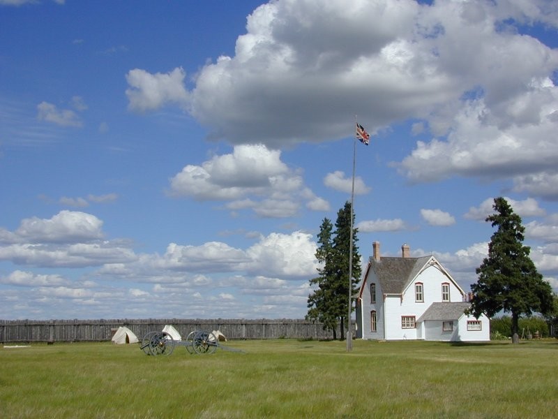 Commanding officers residence within the stockade walls at Fort Battleford