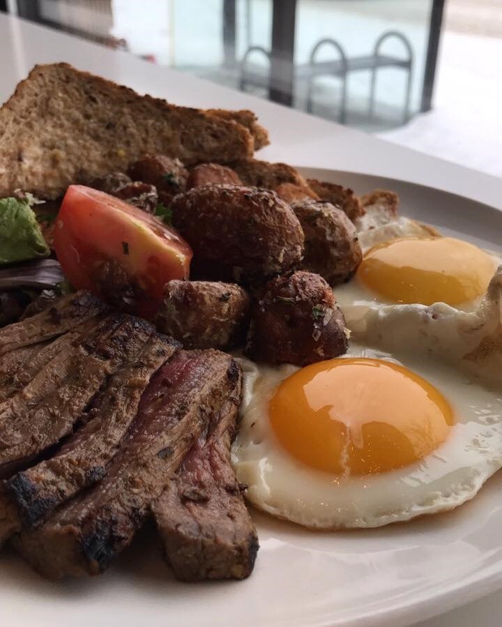 Steak and eggs