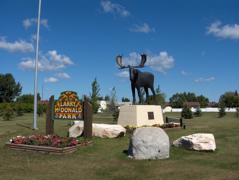 Larry McDonald Park and the Millennium Moose - Constructed in 2000. Hudson Bay is known as the 'Moose Capital of the World'