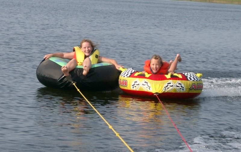 Tubing at Ruby Lake - Ruby Lake  provides  recreation for boating activities, a beach for swimming, playground, picnic sites and camping