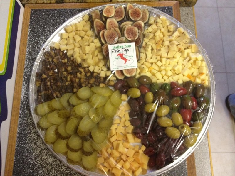 Italian Star Deli - Cheese, pickle and olive tray with figs