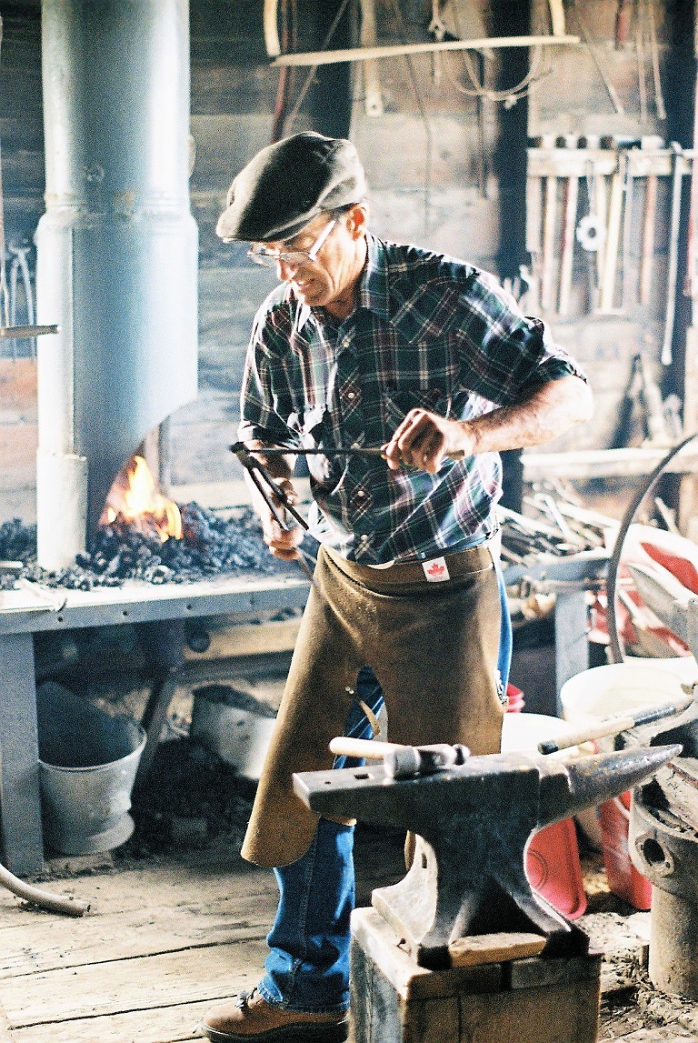 Mossbank & District Museum - Blacksmithing demonstration by Don Fox; Mark Lowe photographer