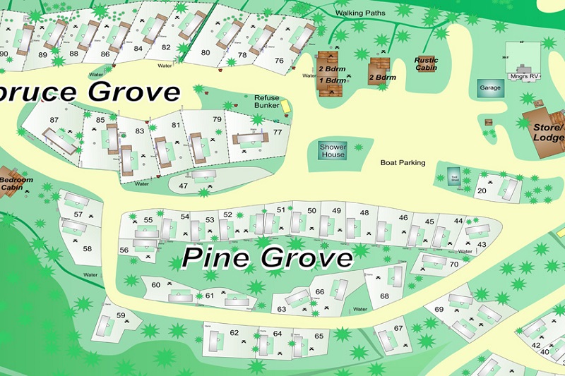 Northern Cross Resort Ltd - Map of Pine Grove Campground
