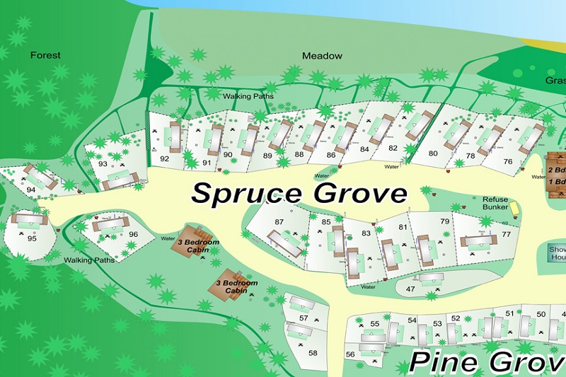 Northern Cross Resort Ltd - Map of Spruce Grove Campground