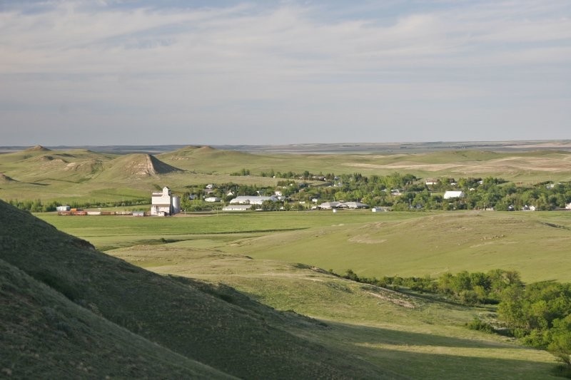 Rockglen, taken from across the valley S.W. of town