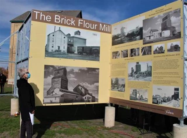 Yorkton Brick Historic Flour Mill - Storyboards offer a peak into Yorkton and the Flour Mill's history.