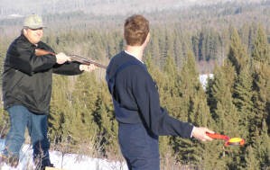 You have the opportunity to shoot Skeet/Clay pigeons off our patio Deck